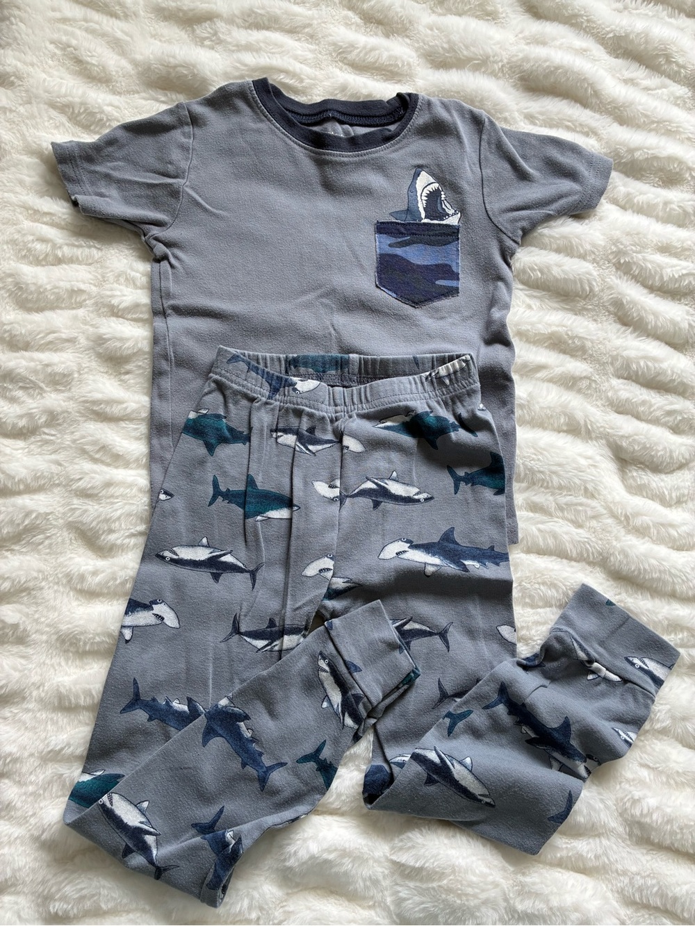 Carter's Gray Shark Pocket Pajama Set